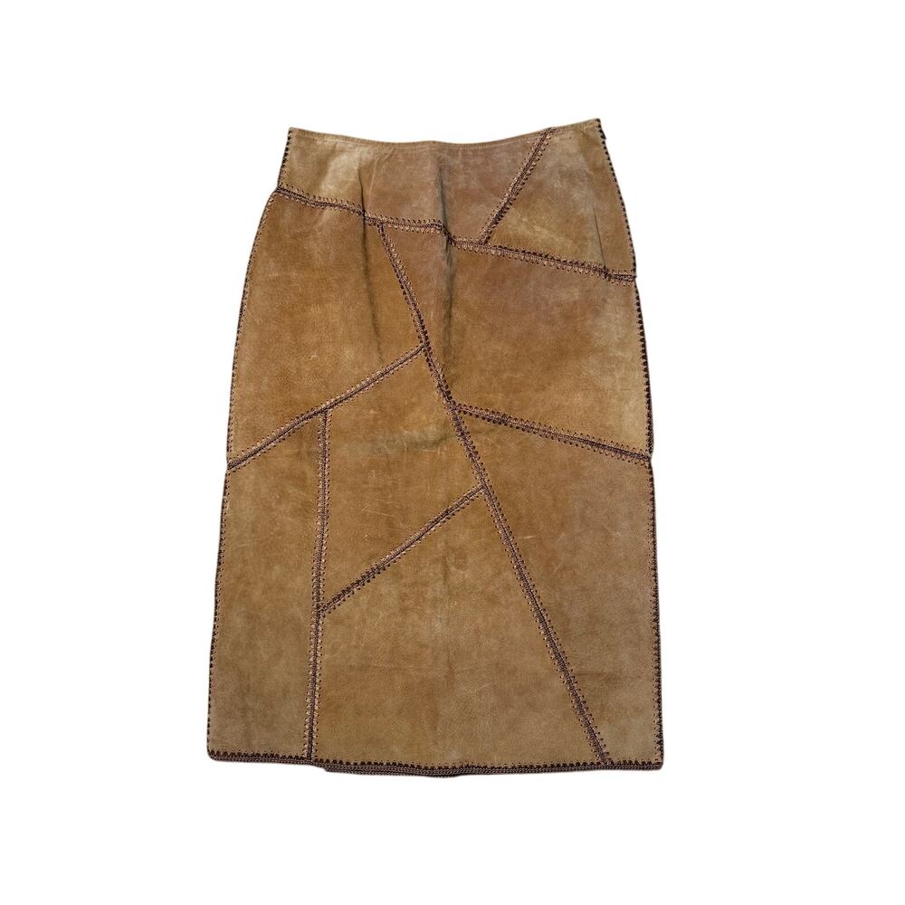 S.M.H. Vintage Brown Leather Skirt